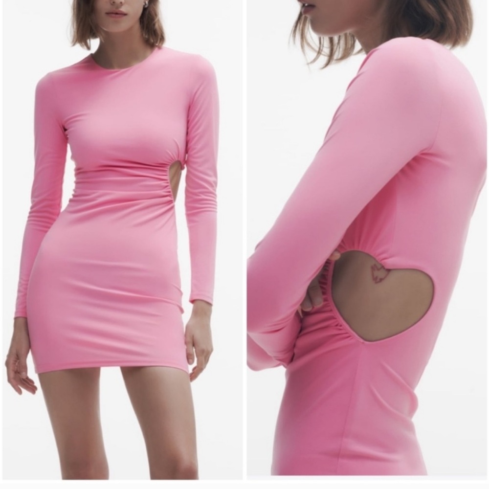Zara Vibrant Pink Long Sleeve Dress
